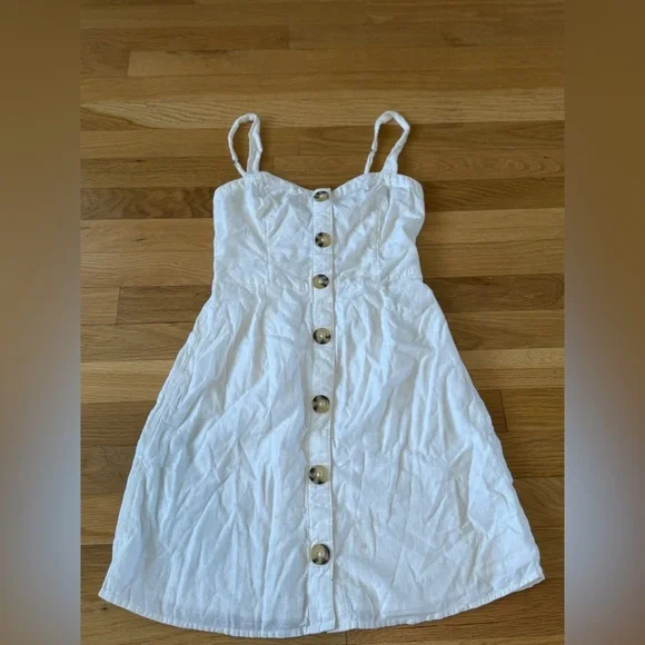 Abercrombie & Fitch White Linen Button Dress size XS summer dress - Picture 13 of 13